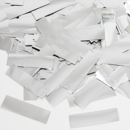Конфетти фольга (3,5см) Прямоугольники, Серебро, Металлик, 50 г.