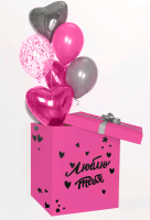 Наклейка (28*37 см), Люблю тебя (сердечки), Черный, 1 шт.