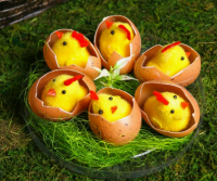 Сувенир пасхальный (4,5*14*14см), "Цыплята в яйце на травке" набор 6 шт, 1 уп.