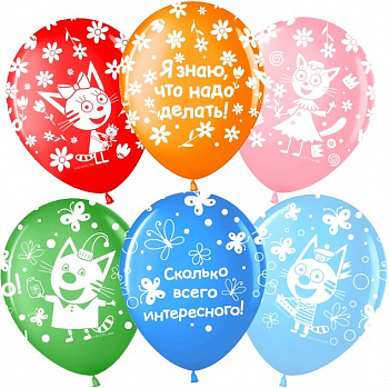 Шар (12''/30см) Три Кота и Лапочка, Ассорти, пастель, 5 ст, 25 шт.