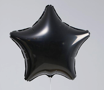 Шар (18"/46 см) Звезда, Черный, 10 шт.