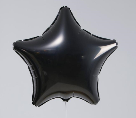 Шар (18"/46 см) Звезда, Черный, 10 шт.