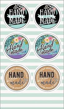 Наклейки (9,1*15,5 см) "Hand made", 1 шт.