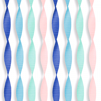 Набор креповых лент для декора (5см*2,3м), "Стримеры", Ассорти макаронс, 6 шт.