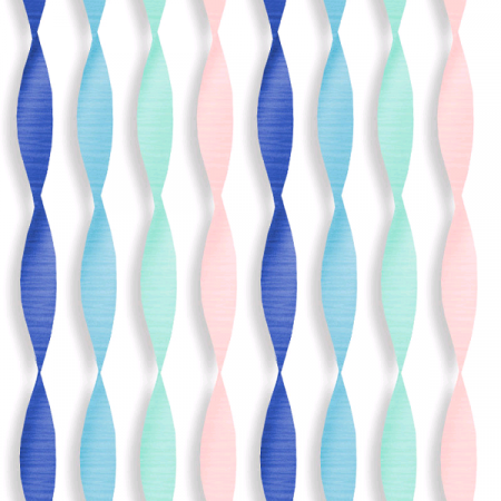 Набор креповых лент для декора (5см*2,3м), "Стримеры", Ассорти макаронс, 6 шт.