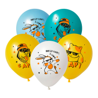 Шар (12"/30см) Модные животные Ассорти, пастель, 2 ст., 50 шт.