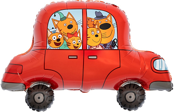 Шар (30''/76см) Фигура, Три Кота, Автомобиль, 1 шт. в уп.