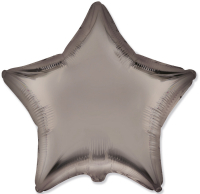 Шар (18"/46см) Звезда, Стальной бежевый, Сатин, 1 шт.