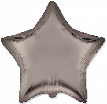 Шар (18"/46см) Звезда, Стальной бежевый, Сатин, 1 шт.