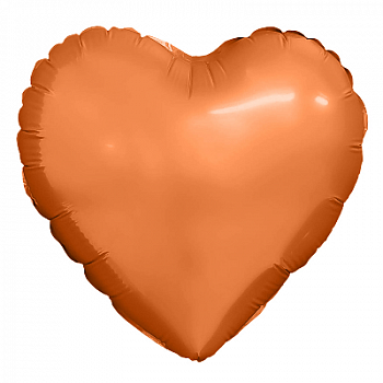 Шар (19"/48см) Сердце, Папайя, 1 шт.