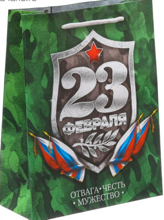 Пакет подарочный (18*23*8см), Настоящему герою, 1 шт.