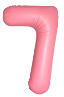 Шар (40''/102см) Цифра, 7 Slim, Светло-розовый, Макарунс, 1 шт. в уп.