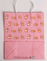 Пакет крафтовый (26*30*11,5 см), I love you, Корги, 1 шт.