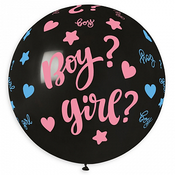 Шар (31"/79см) Boy or Girl, 2цв, Шелкография, 1 шт.