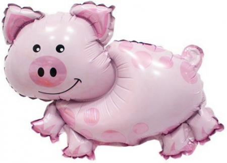 Шар (16''/41 см) Мини-фигура, Поросенок, 1 шт.