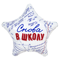 Шар (19"/48см) Звезда, Снова в школу, 1 шт.