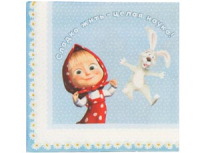 Салфетки бумажные (33см), Маша и Медведь Ромаш, 12 шт.