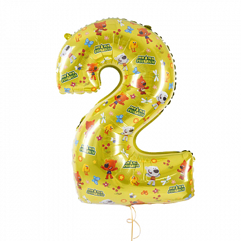 Шар (32"/81см) Цифра, "2",  Ми-ми-мишки, 1 шт. в упак.