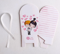 Бонбоньерка (7,5*8*7,5 см), Люблю тебя, 1 шт.