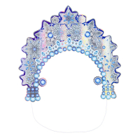 Кокошник из снежинок , тиснение фольгой, 1 шт.