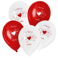 Шар (12"/30 см) Любовный пазл, Ассорти, Пастель, 25 шт.