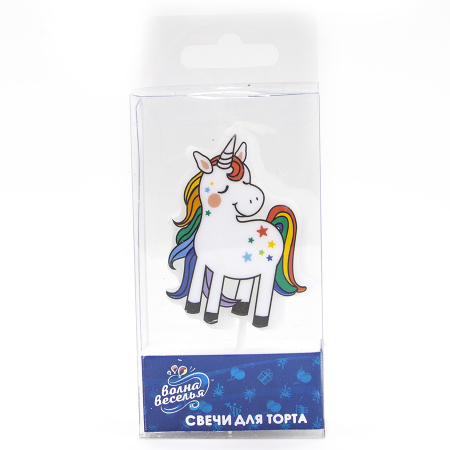 Свеча Фигура (6 см), "Радужный Единорог", 1 шт.