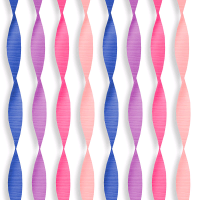 Набор креповых лент для декора (5см*2,3м), "Стримеры", Розовый ассорти, 6 шт.