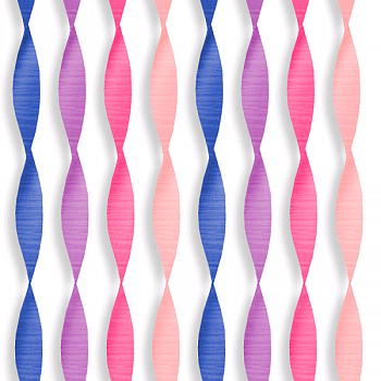 Набор креповых лент для декора (5см*2,3м), "Стримеры", Розовый ассорти, 6 шт.