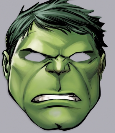 Маска карнавальная "Мстители: Халк", 19,3х24,4 см, 1шт.