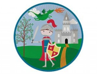 Тарелки бумажные (23см) Рыцарь и Дракон, 8 шт.