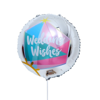 Шар (18"/46 см) Круг, С днем свадьбы!, 1 шт.