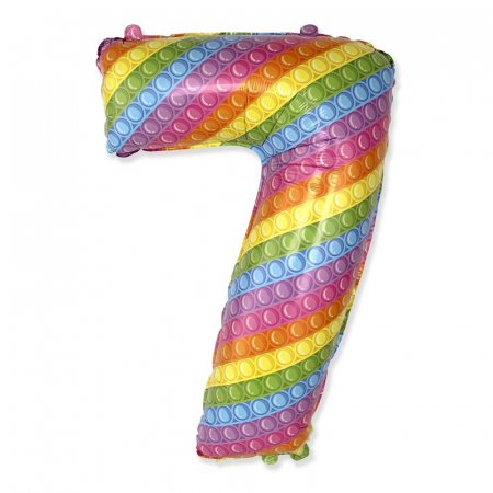 Шар (32"/81см) Цифра "7" Поп-ит, 1 шт.