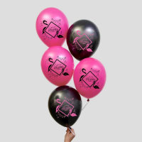 Шар (12"/30см) С днем рождения, фламинго, Ассорти, пастель, 25 шт.