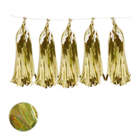 Гирлянда лазерная "Тассел", Золото, 10 листов.