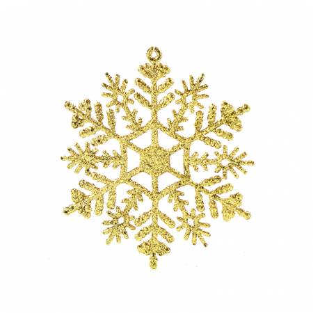 Елочные украшения (10см), "Снежинки", Золото, набор 3 шт.