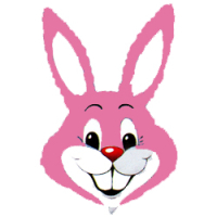 Шар (32''/81 см) Фигура, Заяц, Розовый, 1 шт. 