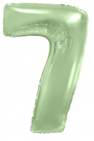 Шар (40''/102см) Цифра, 7, Мятный, Макарунс, в упаковке, 1 шт.