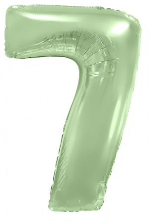 Шар (40''/102см) Цифра, 7, Мятный, Макарунс, в упаковке, 1 шт.