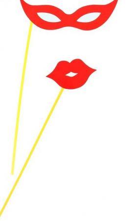 Аксессуар для фотосессии на палочке гигант, 2 предмета: маска, губы.