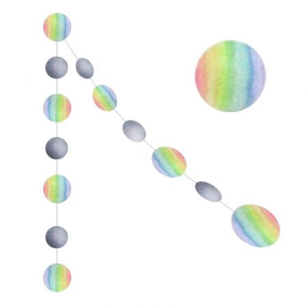 Гирлянда 3 м "Круги Микс" Металлизированный и радужный, 1 шт. 