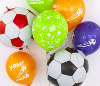 Шар (12''/30см) Вперед к победе, Чемпион! (футбол), Ассорти, пастель, 5 ст, 50 шт.