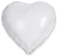 Шар (18"/46 см) Сердце, Белый, 1 шт. (уценка, смотреть описание)