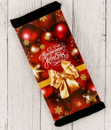 Обертка для шоколада (18*15,5см), «Золотой бант», 1 шт.