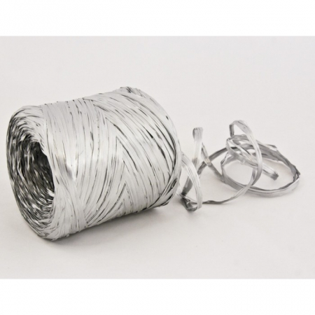 Рафия искусственная (1,6 мм*200м), серебристый, 1 шт.