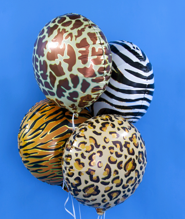 Шар (18''/46 см) Круг, Анималистика, Тигровый окрас, 1 шт.