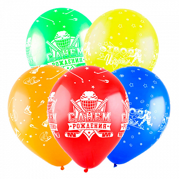 Шар (12"/30см) СДР Хоккей, Ассорти Пастель 5 ст., 100 шт. 