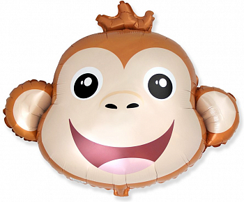 Шар (30''/76см) Фигура, Голова, Милая Обезьянка, 1 шт. Шар (30''/76см) Фигура, Голова, Милая Обезьянка, 1 шт.