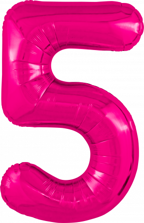 Шар (40''/102см) Цифра, 5 Slim, Фуше, 1 шт. в упак.