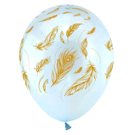 Шар (12"/30см) Цветы и бабочки, Золото, Ассорти Кристальные шары 5 ст., 100 шт.