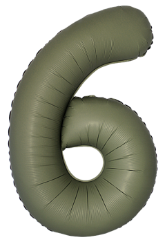 Шар (40''/102см) Цифра, 6/9 Slim, Оливковый, Матовый, 1 шт. в уп.
